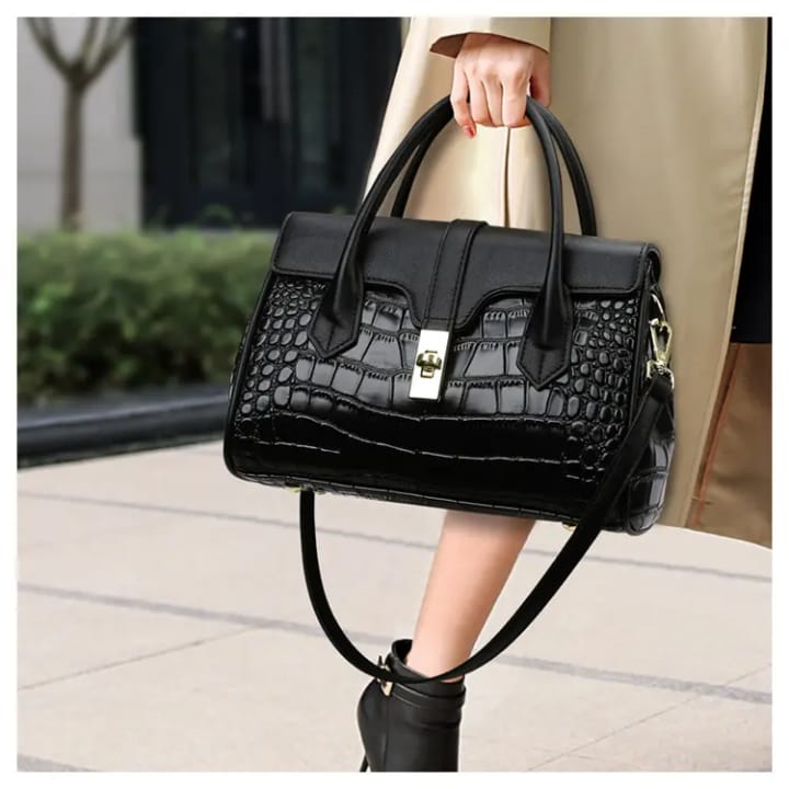Genuine Crocodile leather bag(Black)