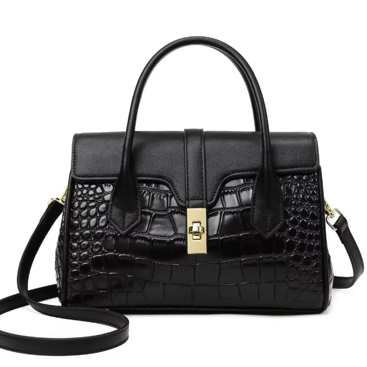 Genuine Crocodile leather bag(Black)